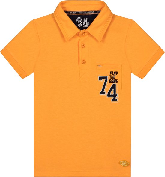 Quapi shortsleeve poloshirt Antan neon oranje voor jongens - maat 146/152