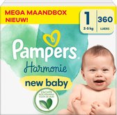 Pampers - Harmonie - Taille 1 - Mega Box Mensuel - 360 pièces - 2/5 KG