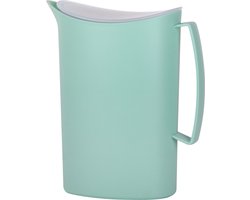 Juypal Schenkkan/waterkan - groen - 2 liter - kunststof - L20 x H23 cm - met deksel