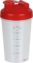 Juypal Shakebeker/shaker/bidon - 600 ml - rood - kunststof