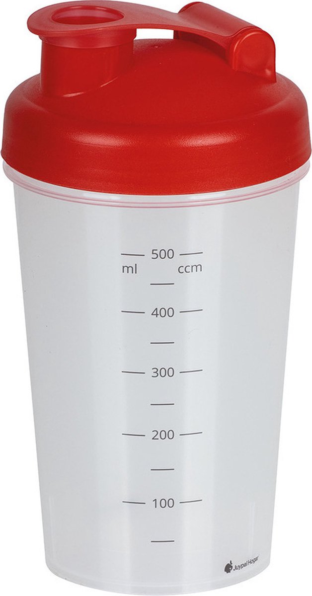 Goedkoopste Juypal Shakebeker/shaker/bidon - 600 ml - rood - kunststof