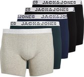 Jack & Jones Plus Size Boxershorts Heren Trunks JACDALLAS Effen 5-Pack - Maat 5XL