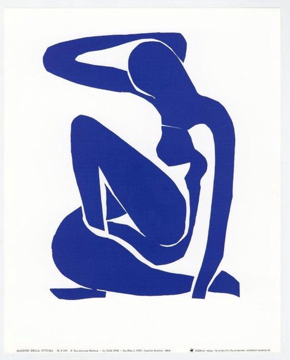 Catch Projecten Henri Matisse - Blauw Naakt I - Kunstposter - 70x100 cm Multicolor