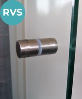 Douchedeurknop RVS – Kierr® Roundly – Ronde Deurknop met Goede Grip Voor Douchedeur, Douchewand - Glazen Deur en Binnendeur - Badkameraccessoire Montagemateriaal