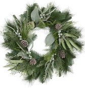 Viv! Home Luxuries Kerstkrans met Dennenappels - groen grijs - Ø60cm