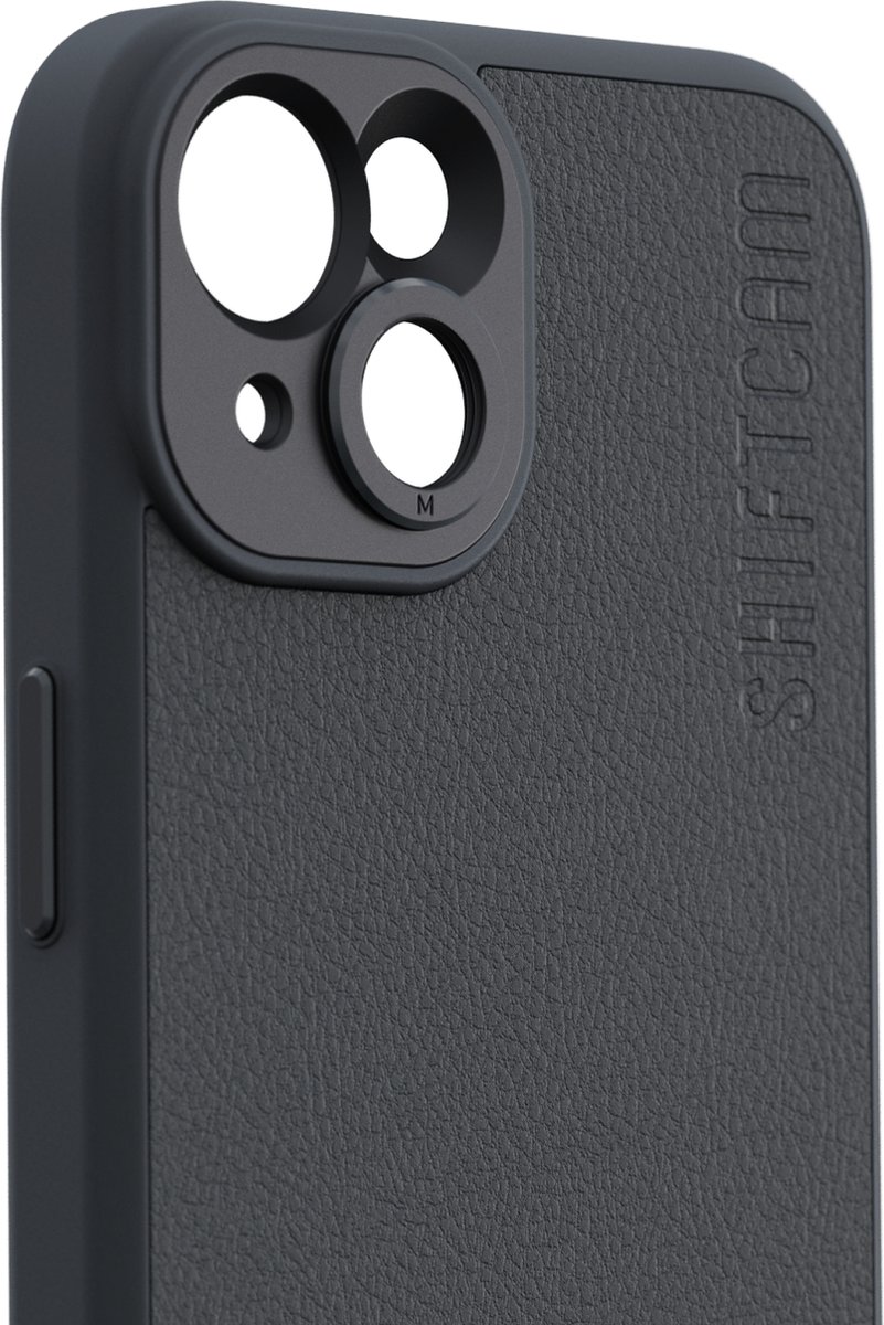 ShiftCam iPhone 14 case - hardcase telefoonhoesje voor LensUltra lenzen - vegan leer - krasvrij - waterbestendig - stootvast - geschikt voor iPhone 14 - antraciet