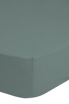 Cheqo® Jersey Hoeslaken - 160/180x200cm - 100% Jersey Katoen - Tot 25cm Matrasdikte - Groen Grijs
