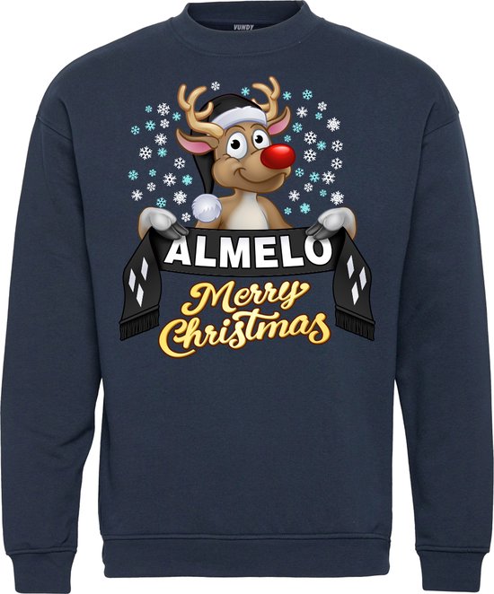 Kersttrui Almelo | Foute Kersttrui Dames Heren | Kerstcadeau | Heracles Almelo supporter | Navy | maat XXL