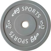 AJ-Sports Halterschijven Rubber 5 kg - halterschijf 50 mm - Gewichten set - Halters - Halterset - Halterstang - Halterbank - Fitness - Krachttraining