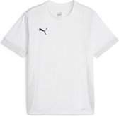 PUMA teamGOAL Matchday Jersey jr Unisex Sportshirt - PUMA Wit-PUMA Zwart-Feather Grijs - Maat 128