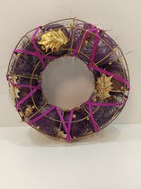 Prachtige paarse kerstkrans - 24 cm