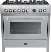 BORETTI CRG916IX Gasfornuis 90cm, 6 branders, Enkele oven 89L, IX