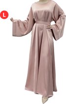 Livano Vêtements Islamiques - Abaya - Vêtements de Prière Femmes - Alhamdulillah - Jilbab - Khimar - Femme - Rose - Taille L