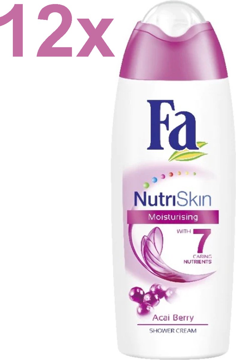 Goedkoopste Fa - NutriSkin - Acaiberry - Moisturizing - 12x 250ml - Douchecrème - Voordeelverpakking
