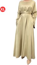 Livano Vêtements Islamiques - Abaya - Vêtements de Prière Femmes - Alhamdulillah - Jilbab - Khimar - Femme - Or - Taille XL