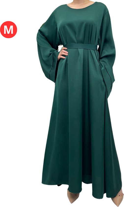 Livano Islamitische Kleding - Abaya - Gebedskleding Dames - Alhamdulillah - Jilbab - Khimar - Vrouw - Donkergroen - Maat M