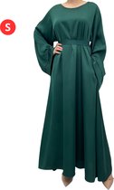Livano Islamitische Kleding - Abaya - Gebedskleding Dames - Alhamdulillah - Jilbab - Khimar - Vrouw - Donkergroen - Maat S