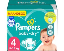 Pampers - Baby Dry - Maat 4 - Maandbox - 216 luiers - 9/14 KG