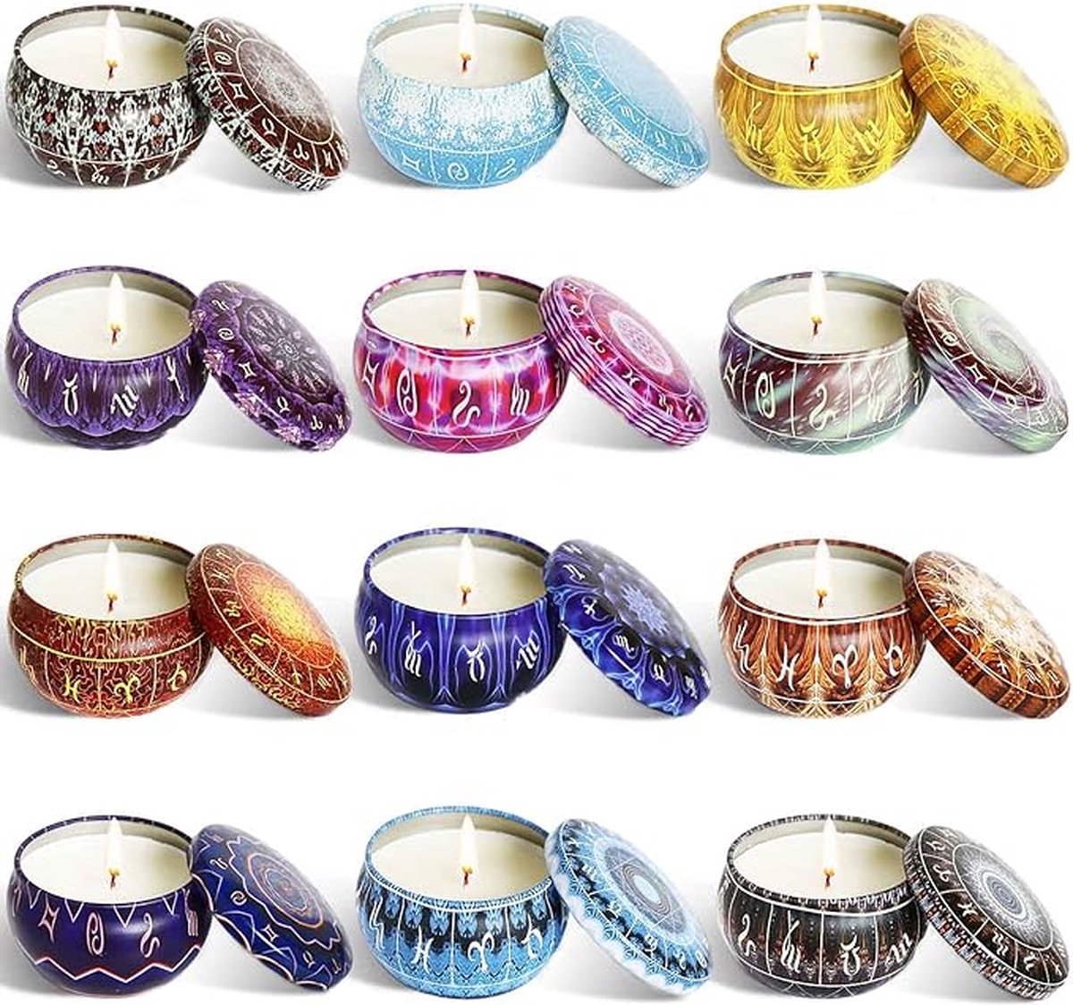 Geurkaarsen set - scented candles, aroma candles, candle gift set 12psc