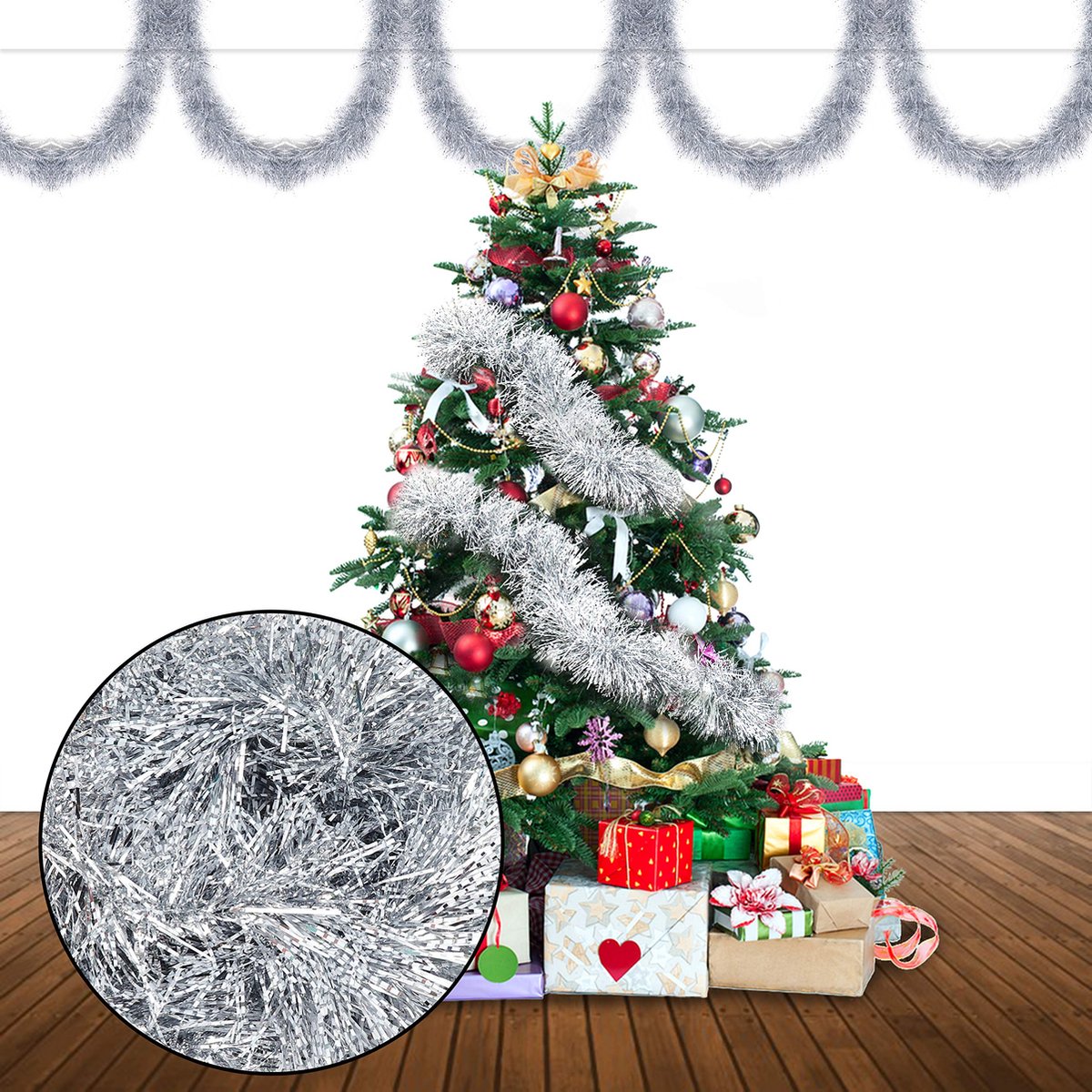 COM-FOUR® 3 x kerstslinger, boomslinger voor de perfecte COM-FOUR® 3 x kerstslinger, boomslinger voor de perfecte