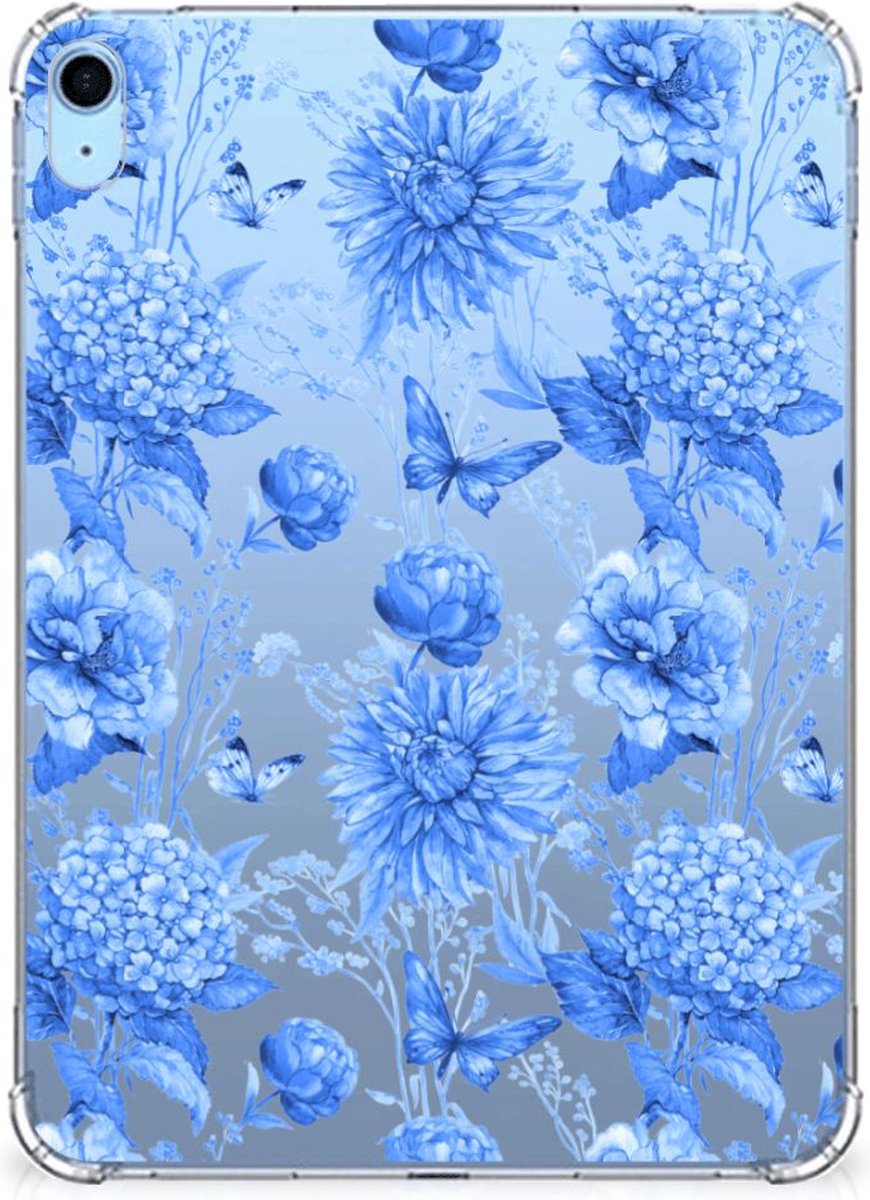 Siliconen Hoesje voor iPad (2022) 10.9 Flowers Blue