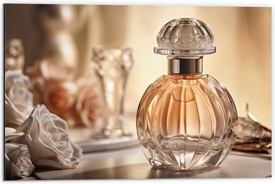 Dibond - Parfum - Rozen - 60x40 cm Foto op Aluminium (Wanddecoratie van metaal)