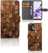 Book Style Case geschikt voor Motorola Moto G13 | G23 Wooden Cubes