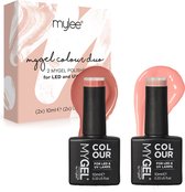 Mylee Gel Nagellak Set 2x10ml [Feeling Peachy] UV/LED Gellak Nail Art Manicure Pedicure, Professioneel & Thuisgebruik - Langdurig en gemakkelijk aan te brengen