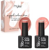 Mylee Gel Vernis à ongles Set 2x10ml [Feeling Peachy] Vernis Gel UV/ LED Nail Art Manucure Pédicure, Usage Professionnel et Domestique - Longue durée et facile à appliquer