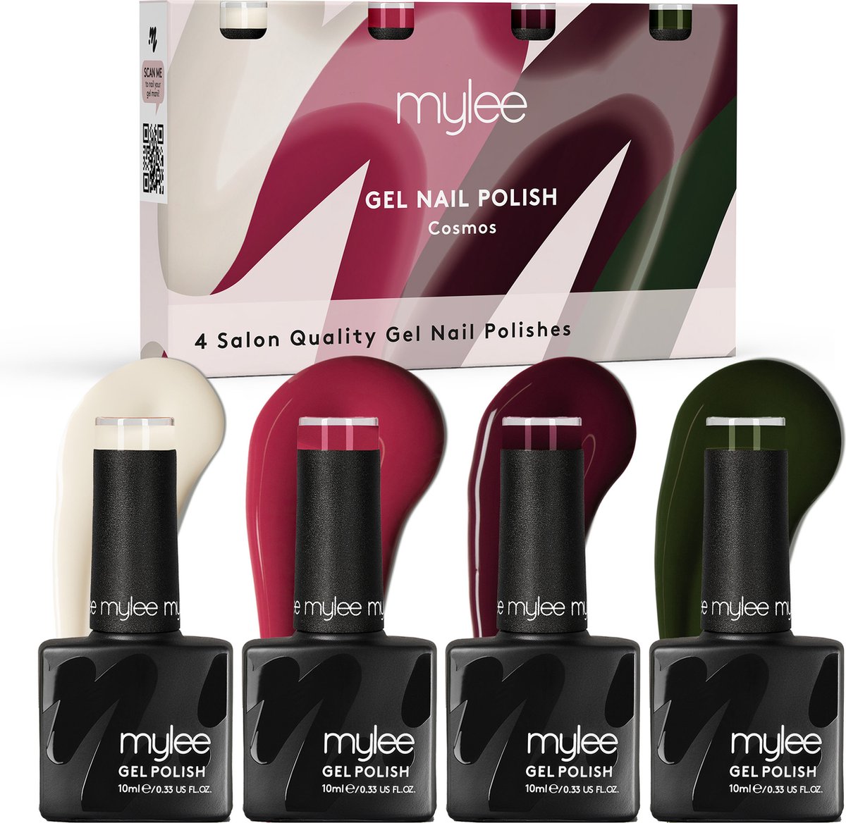 Mylee Gel Nagellak Set 4x10ml [Cosmos] UV/LED Gellak Nail Art Manicure Pedicure, Professioneel & Thuisgebruik [Autumn/Winter 2023] - Langdurig en gemakkelijk aan te brengen