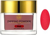 AT-Shop - Dipping Powder - 312 Red - Te Gebruiken met elk merk Dip Powder - Dip poeder - Dip nagel - Nailart - Nail- Pink Gellac starter set