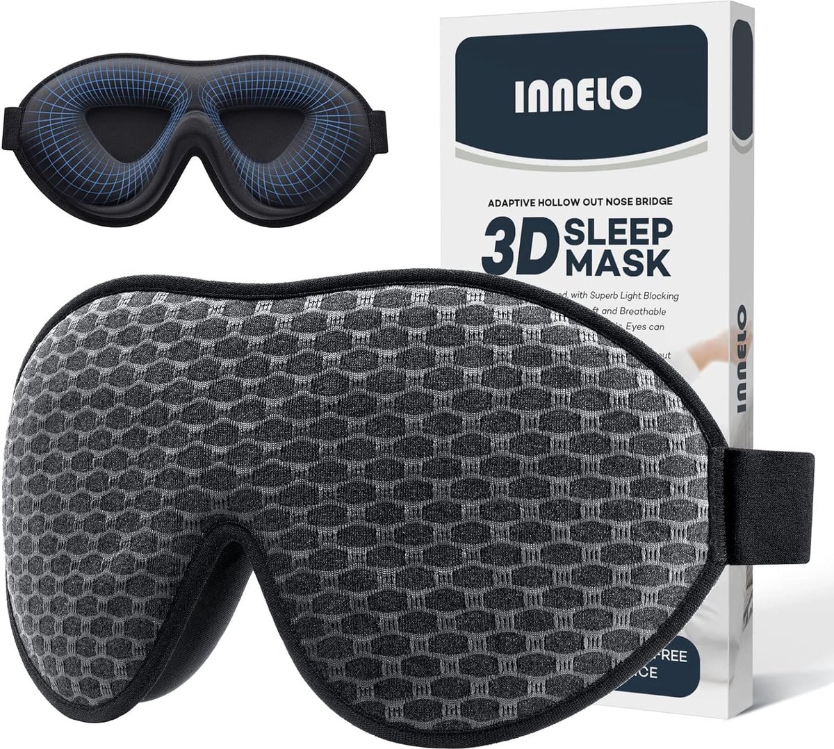 Umisleep Opgewaardeerd slaapmasker, perfect slaapmasker voor zijslapers