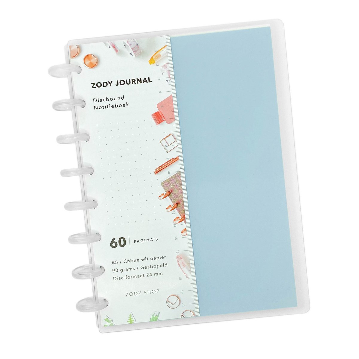 Zody Shop Bullet Journal - Blauw - A5 Formaat - Basic Notitieboek a5 - Bullet Journal voor volwassenen - Gestippeld Papier