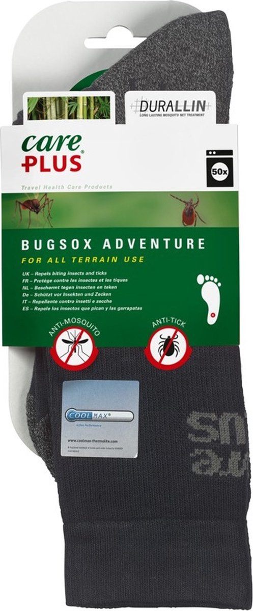 Care Plus wandelsokken - Bugsox Adventure - Kleur: Navy - Maat 41 - 43 - Insectenwerende sokken