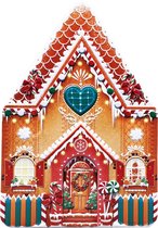 Kerstblik Peperkoekhuisje - Kersttrommel in de vorm van een Peperkoekhuisje - Bewaarblik Kerst - Bewaartrommel