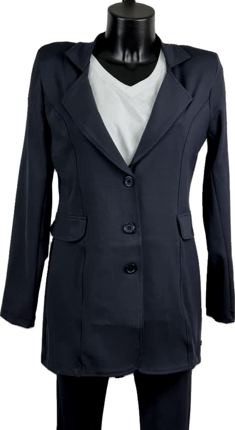 Angelle Milan - Vêtements de voyage pour femme - Veste Marine à 3 boutons - Respirante - Infroissable - Durable - En 5 tailles - Taille L