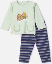 Woody pyjama baby meisjes - pastelgroen - mammoet - 232-10-PLG-S/704 - maat 68