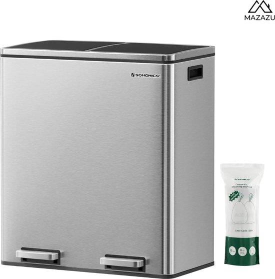 SVITA TC3X8 Pedaalemmer afvalemmer vuilnisemmer gepoedercoat staal wit 24 Liter (3 x 8L