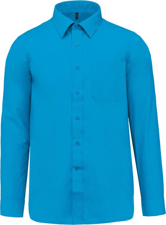 Luxe Herenoverhemd 'Jofrey' lange mouwen Kariban Turquoise maat XL