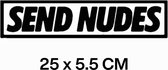 Autosticker - Send Nudes - XL 25 Centimeter - Zwart - Grappige Auto Sticker - Hoogwaardig Vinyl - Autostickers Wrap Folie Groot - Geschikt voor Alle Automerken / Universeel
