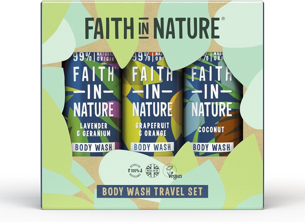 Goedkoopste Faith In Nature Geschenkset Body Wash Travel Lavendel & Geranium 1 set