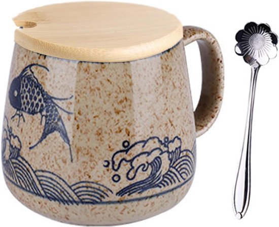 Ozio Handwärmer Tasse, Keramiktasse aus Steinzeug mit Wollfutter, Cappuccinotasse, Handwärmer, Milchtasse, Tee, Kräutertee, Große Frühstückstasse, Originelles Geschenk, 400 ml, Tama, Rot