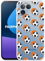 Cazy Hoesje geschikt voor Fairphone 5 Soccer Ball Orange