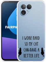 Cazy Hoesje geschikt voor Fairphone 5 Royalty Cat Zwart