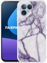 Cazy Hoesje geschikt voor Fairphone 5 Wit Paars Marmer