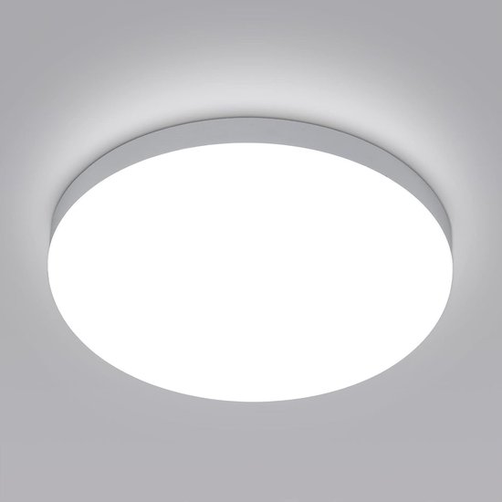 Goeco plafondlamp - 25cm - Medium - LED - ronde - 32W - 2958LM - IP54 - 6500K - koel wit - voor badkamer slaapkamer keuken woonkamer balkon