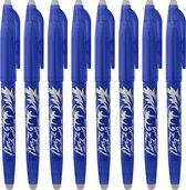 Pencilluxe - 8 stylos rollers - FriXion - effaçable + recharge 8x offerte