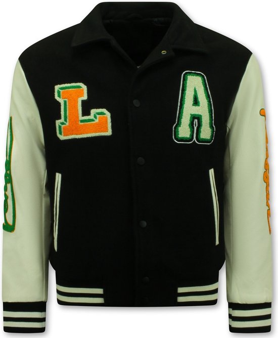 Foto: Geborduurde vintage varsity jacket heren oversized 851 zwart