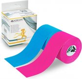Mobiclinic - Set de 2 Kinesio Tape - Rose et Blauw - Bandage Neuromusculaire - 5mx5cm - Mobitape