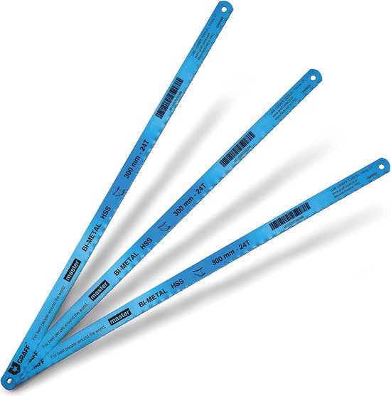 PILANA Bi-metalen handzaagbladen set voor metaal, 4-delig, 300 mm, 18, 24 en 32 TPI